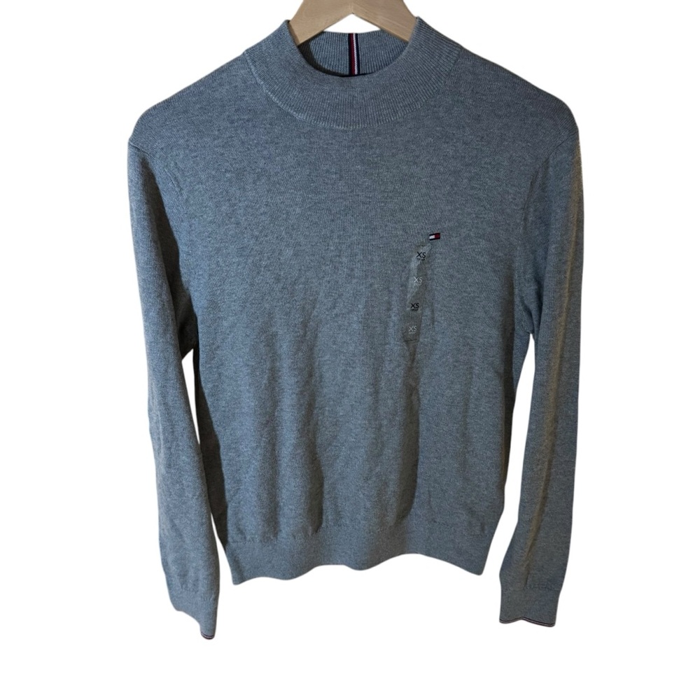 NWT Tommy‎ Hilfiger crew neck pullover gray sweater size XS